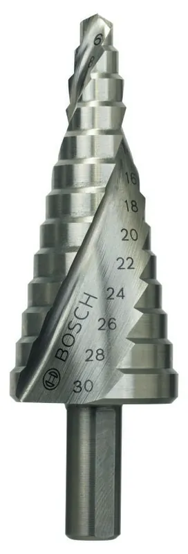 Bosch Bleu Accessoires 2608597520 Forets étagés HSS 6-30 mm à queue 3 cannelures