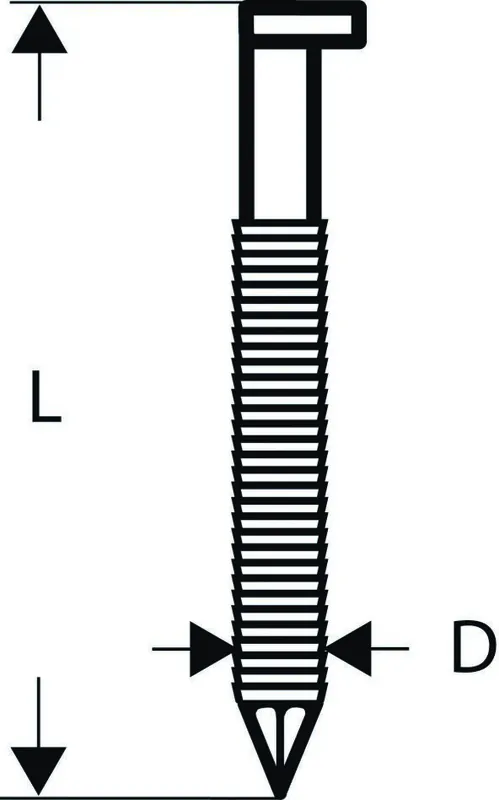 Bosch Bleu Accessoires 2608200019 SN34 DK 50RG Clou à tête ronde 34° tête D galvanisé Anneau 50 mm 3000 pièces