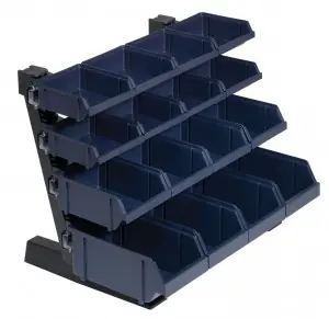 Raaco 136686 Support de table avec 16 plateaux, type TR-16-234