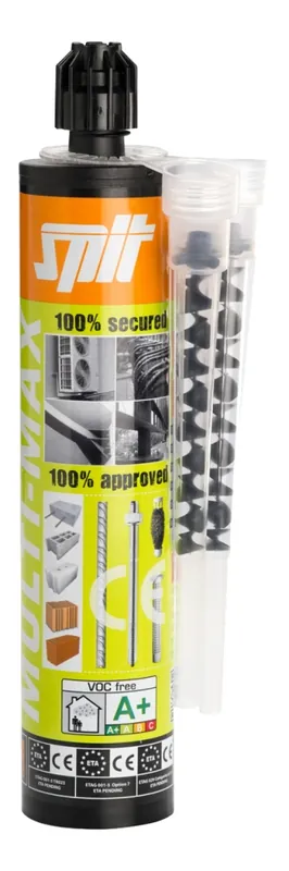 Spit Fixations 060040 Multi-Max PLUS Mortier d‘injection 280 ml (y compris 2 buses de mélange CM12L)