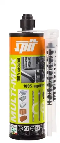 Spit Fixations 060047 Multi-Max PLUS Mortier d‘injection 410 ml (avec 2 buses de mélange CM12L)
