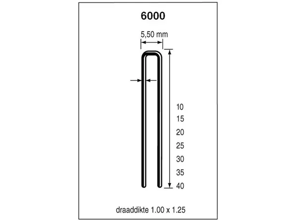 Dutack 5028042 Agrafes Série 6000 10 mm Galvanisées 5000 pcs.