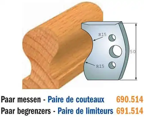 CMT 691.514 Paire de limiteurs hauteur 50 mm numéro 514