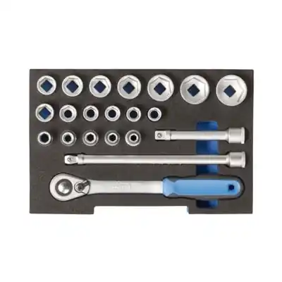 Gedore 2836009 1100 CT1-19 Jeu de clés à douille 1/2" + insert pour L-Boxx 136, 21 pièces