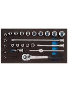 Gedore 2308975 1500 CT1-30 Jeu de clés à douille en module CT 24 pièces