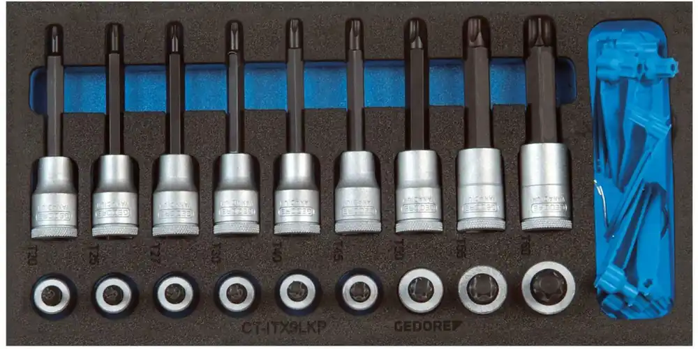Gedore 2308940 1500 CT1-ITX 19 Jeu de clés à douilles LKP dans le module CT 19 pièces