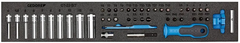 Gedore 1733419 1500 ES/CTD-20 BIT Assortiment de clés à douille 1/4" 45 pièces