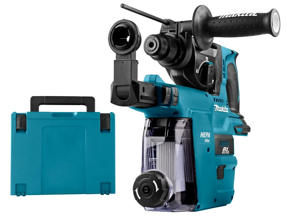 Makita DHR242ZJW Perfo-burineur SDS-Plus 18V + Système d‘aspiration DX06
