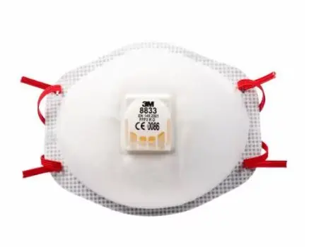 3M 1.21.15.883.30 8833 Masque anti-poussière avec soupape d‘expiration FPP3 10 pièces