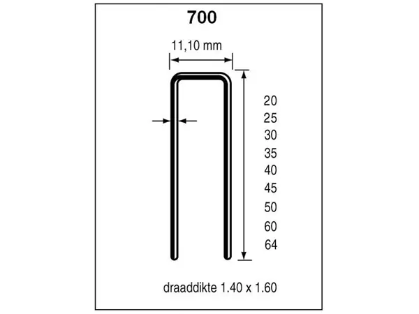 Dutack 5056039 Série non 700 25 mm 10.000 pièces