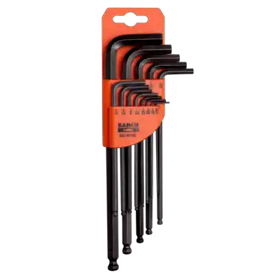 Bahco BE-9770 Jeu de clés hexagonales coudées pour vis à six pans creux, brunies, métriques
