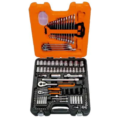 Bahco S108 Jeu de clés à douilles 1/4"-1/2" 6 pans métriques 4-32 mm 108 pcs.