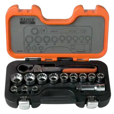 Bahco S140T Jeu de douilles à percer métriques 10-24 mm 14 pièces