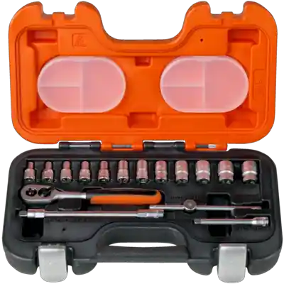 Bahco S160 Jeu de clés à douille 1/4" 6 faces métriques 4-13 mm 16 pièces