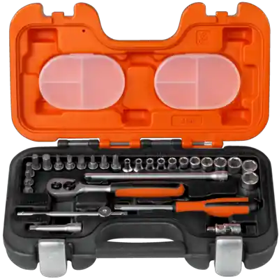 Bahco S290 Jeu de clés à douille 1/4" 6 faces métriques 4-13 mm 29 pièces