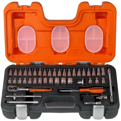 Bahco S460 Jeu de clés à douille 1/4" 6 faces métriques 4-13 mm 46 pièces