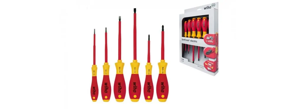 Wiha 00833 320NK6 SoftFinish Jeu de tournevis 6 pièces VDE à fente Philips