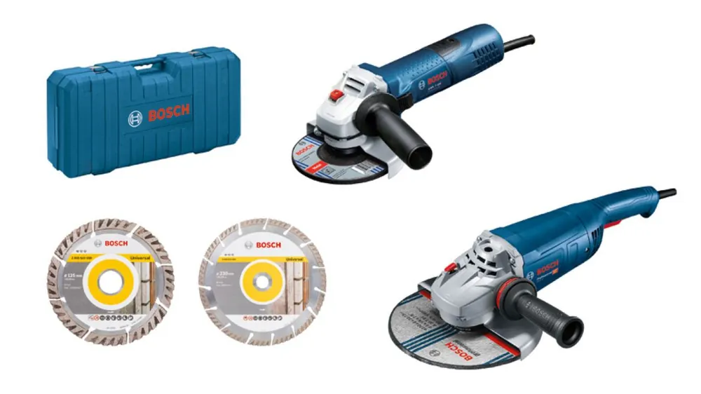 Bosch Bleu 06018C130A GWS 22-230 J + GWS 7-125 Meuleuse d‘angle 230 mm et 125 + meules diamantées