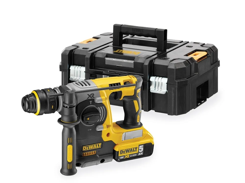 DeWalt DCH274P2T-QW Marteau combi sans fil de 18 volts 5.0 AH + mandrin à changement rapide