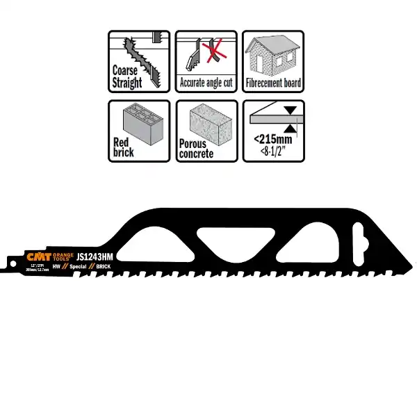CMT JS1243HM Lame de scie alternative 1 pièce HM 305mm x 1,5 x 2TPI