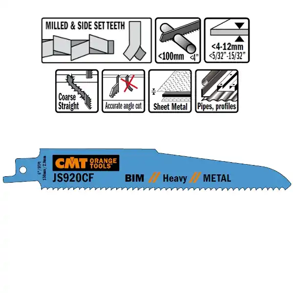 CMT JS920CF-5 Lames de scie alternatives 5 pièces bi-métal 150mm x 1, 6 x 9DPI