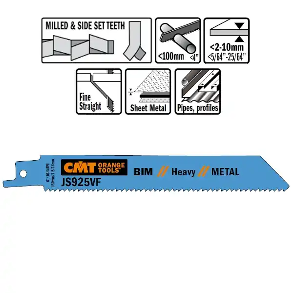CMT JS925VF-5 Lames de scie alternatives 5 pièces bi-métal 150mm x 1, 25 x 10-14DPI