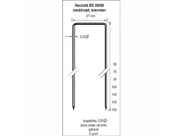 Haubold Bevestiging 574663 Non BS29000-180 Pointe de ciseau en acier inoxydable 960 pièces