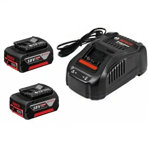 Bosch Bleu Accessoires 1600A00B8J Kit de demarrage 1 - 2 x batteries GBA 18 Volt 5,0 Ah M-C Professionnel GAL1880CV chargeur