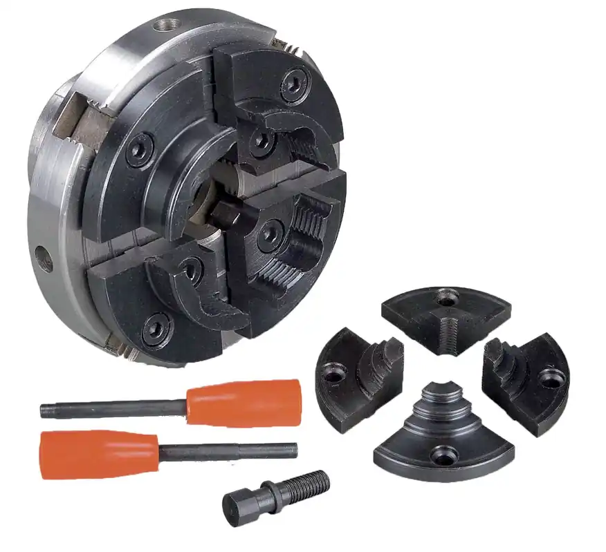 Holzstar 715931023 Mandrin autocentré 4 mors ø 100 mm avec insert à vis et mors interchangeables