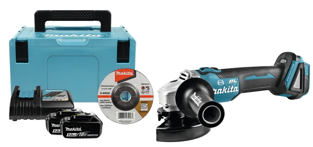 Makita DGA506RTJ Meuleuse Ø 125 mm 18V Li-Ion 5 Ah