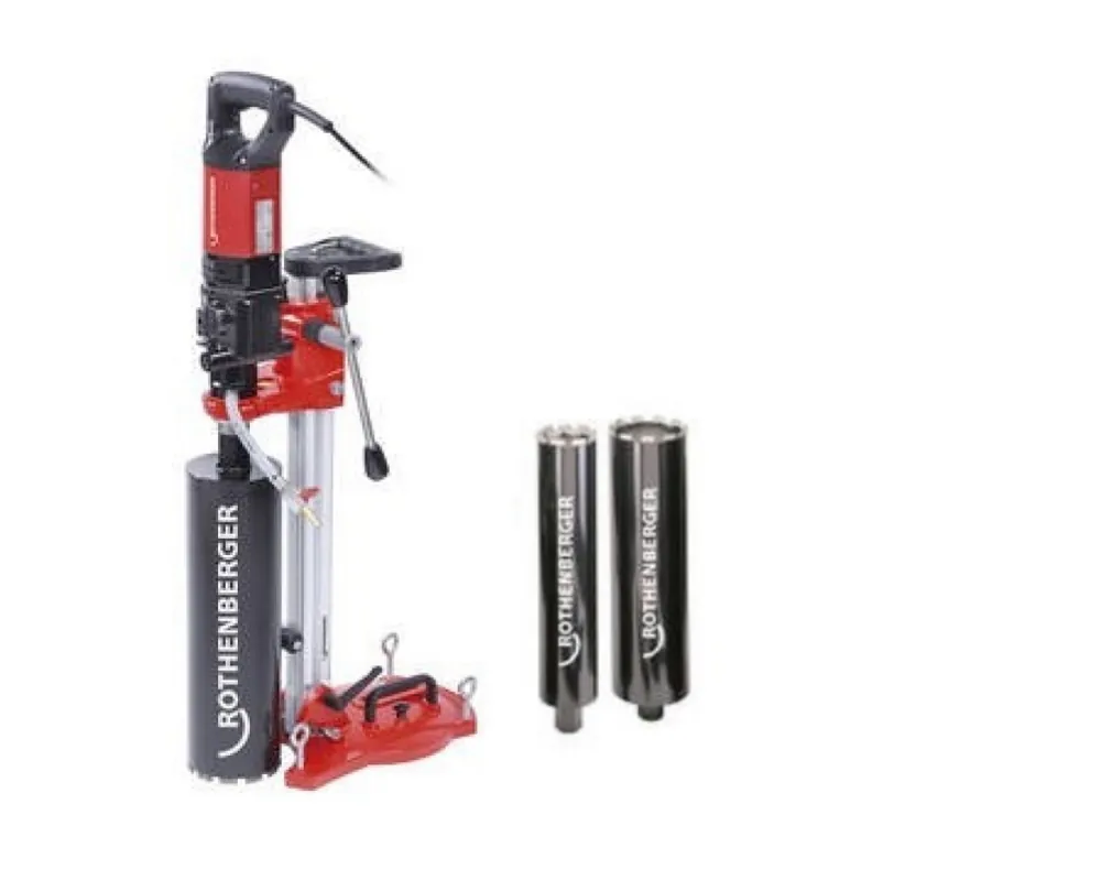 Rothenberger 19073 Rodiacut 150 Support de forage + Rodiadrill 200 Foret diamanté + 3 forets (82,102,132 mm)