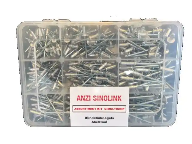 Pull-Link 15ASSORT-MULTI Rivets aveugles Alu/Acier 405 pièces Assortiment