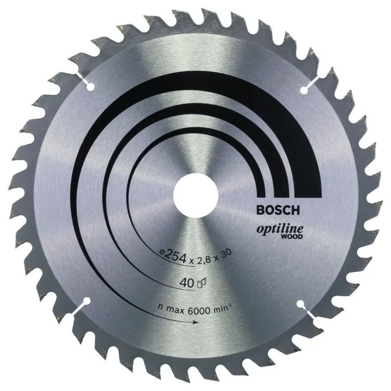 Bosch Bleu Accessoires 2608640443 Lame de scie circulaire 254 x 30 x 40T bois Optiline