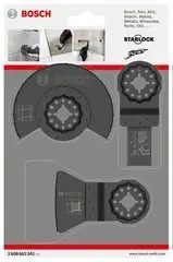 Bosch Bleu Accessoires 2608662342 Set d‘‘accessoires Basic Tile Multitool 3 pièces connexion Starlock pour différentes marques
