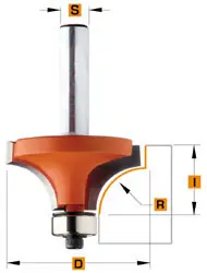 CMT 938.147.11 Fraise à rayon concave (sans rebord) R=1 avec roulement de guidage 14,7 x 10 mm tige 8 mm