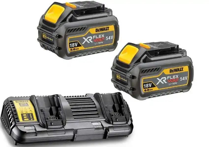 DeWalt Accessoires DCB132T2-QW DCB132T2 FlexVolt Starter Kit - 2 x FlexVolt batterie 54V 6.0Ah Li-Ion + DCB132 Double chargeur
