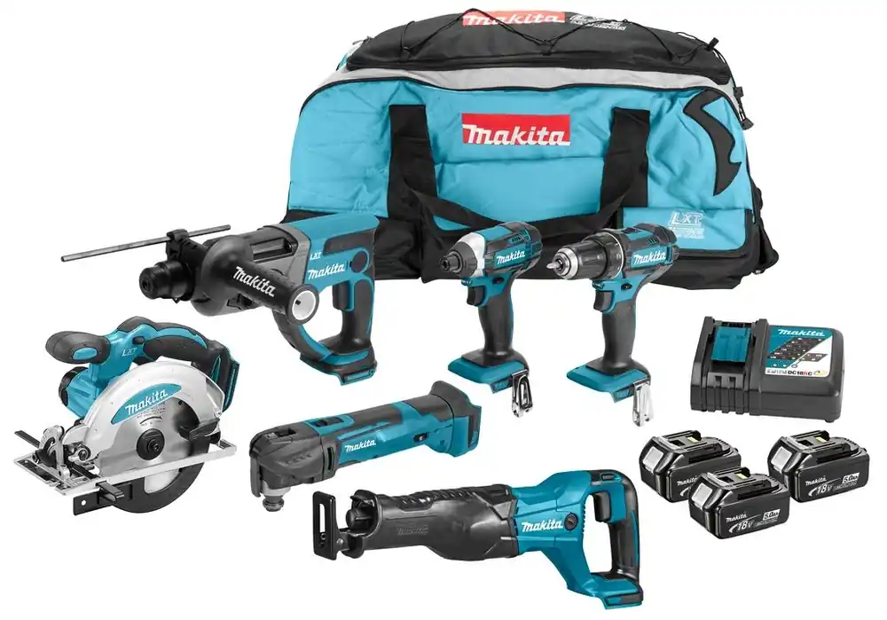 Makita DLX6038T Kit combiné DDF482 DTD152 DHR202 DJR186 DSS610 DTM51 18 V 5,0 Ah Li-ion