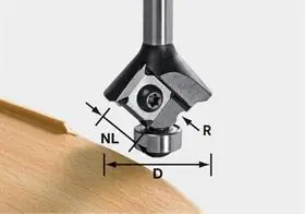 Festool Accessoires 499808 Fraise à moulurer à plaquettes réversibles S8 HW R3 D28 KL12,7 OFK