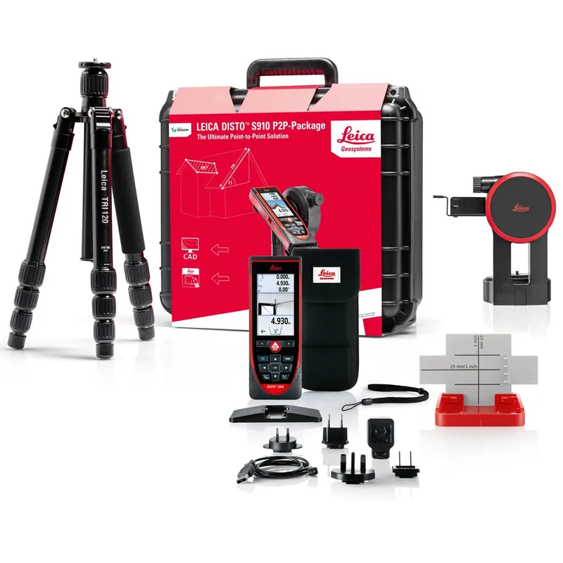 Leica 887900 Disto S910 P2P-Pack Lasermètre avec technologie de mesure 3D, wifi et plug-in pour AutoCAD