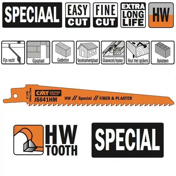 CMT JS641HM-2 Lame de scie alternative 1 pièce HM 150mm x 19 x 1,25 x 6DPI