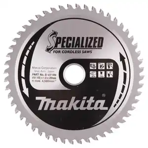Makita Accessoires B-47064 Lame de scie 150x20x52 pour alu, cuivre, laiton, bronze, non ferreux, trespa et plastique