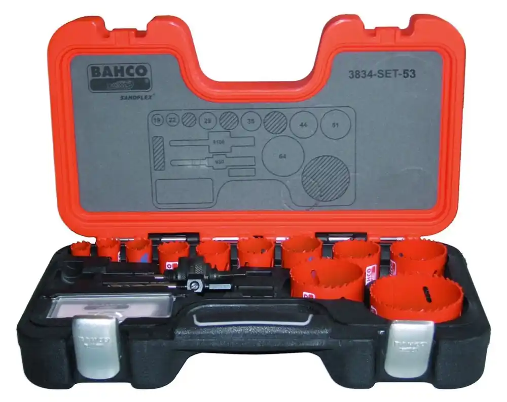 Bahco 3834-SET-53 Jeu de scies cloches 19/22/25/29/30/35/37/41/52/60/79 mm