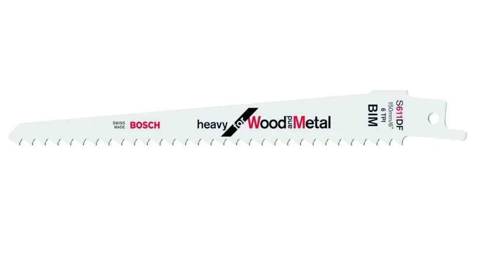 Bosch Bleu Accessoires 2608656258 S611DF Lame de scie sabre Lourde pour bois et métal 150 mm 5 pièces