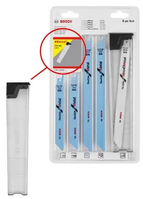 Bosch Bleu Accessoires 2607010906 Jeu de scies sabres pour bois et métal 6 Pièces sous Blister