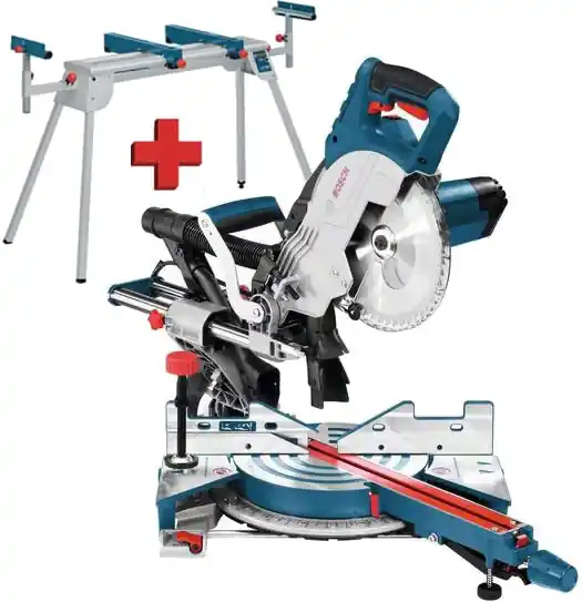 Bosch Bleu 0615990FV8 GCM 8 SJL Scie à panneaux 216 mm 1600 watts + GTA 2600 Train de roulement