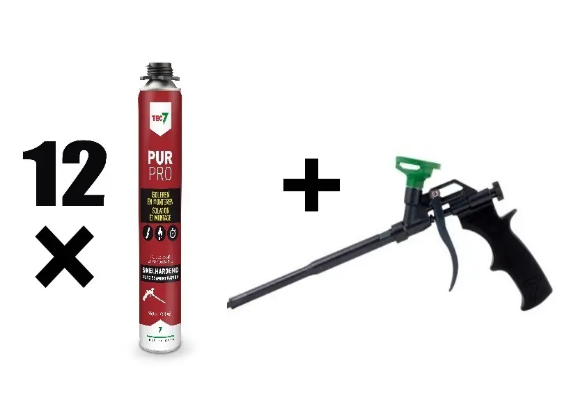 TEC7 670005Set PUR PRO Set 12 x Pistol PUR mousse 750 ml + PUR Gun gratuit