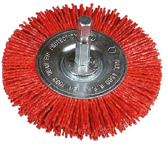 HIKOKI Accessoires 751329 Brosse ronde 75 avec tige hexagonale 1/4" avec nylon finement moulu