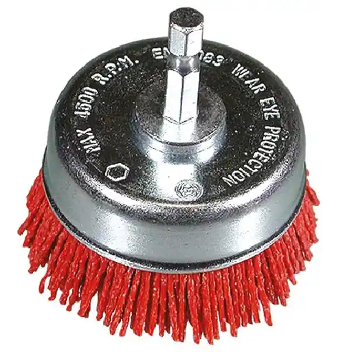 HIKOKI Accessoires 751331 Brosse à godet 75 avec tige hexagonale de 1/4" avec nylon finement moulu