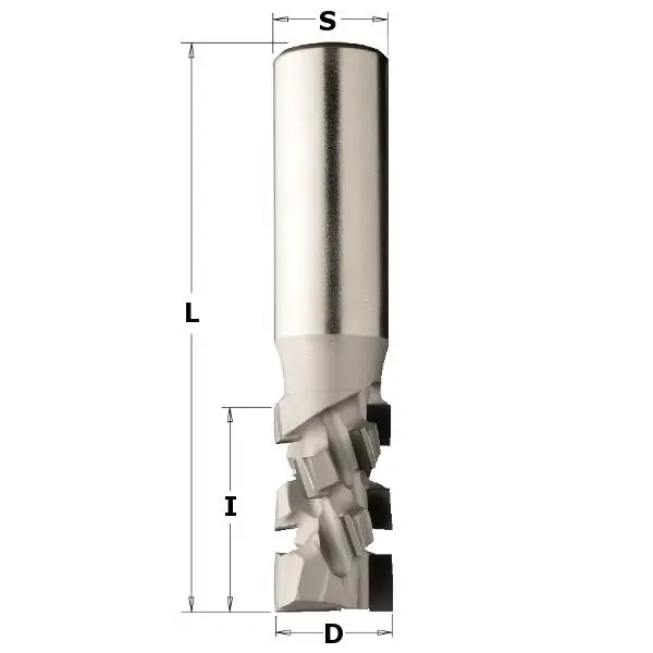 CMT 142.721.61 Fraise diamantée avec lames de cisaillement de 20° 20mm - tige 20 x 45 mm