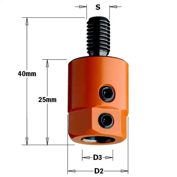 CMT 301.080.01 Mandrin M8 - Droite 16 mm